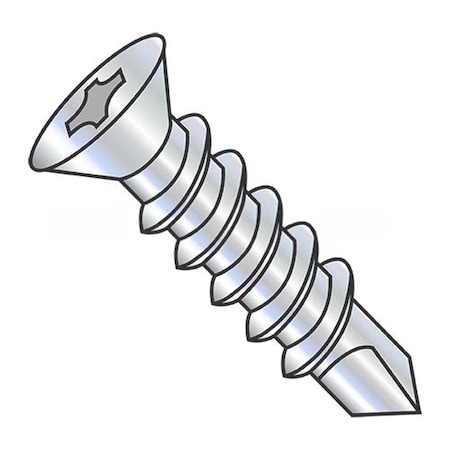 Usa Industrials Self-Drilling Screw, #6 x 1-1/4 in, Zinc Plated Steel Flat Head Phillips Drive BULK-SCRW-11703